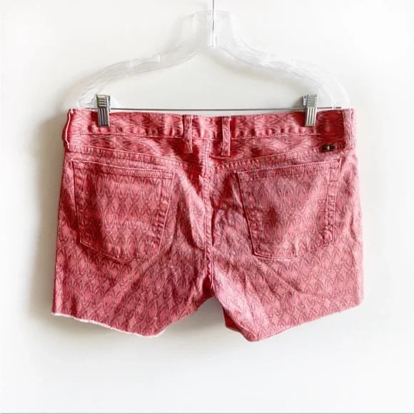 Lucky Brand Abbey shorts orange ikat cutoff